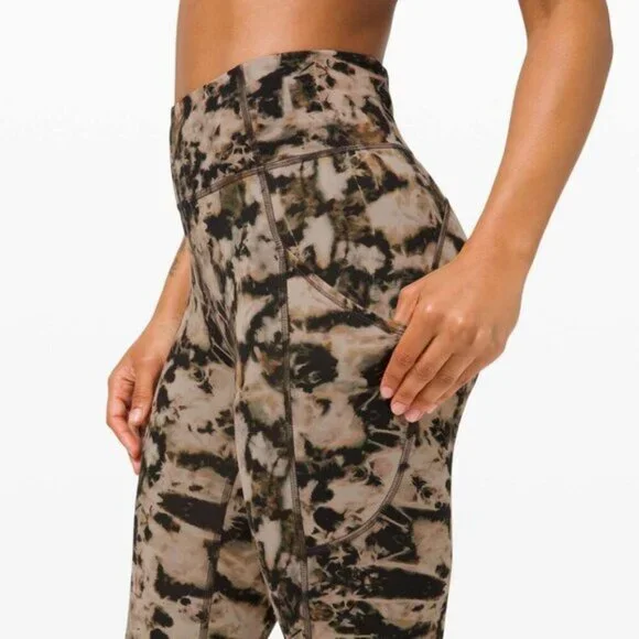 Lululemon Invigorate High-Rise Tight 25" Everlux In Dispersed Light Raw Linen - Picture 3 of 9